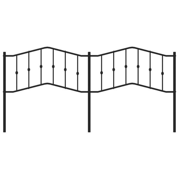 vidaXL Metalowe wymienne wezgłowie, czarne, 200 cm