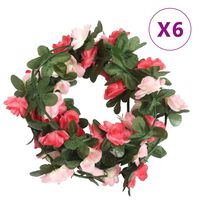 vidaXL Sztuczne girlandy kwiatowe, 6 szt., wiosenny róż, 250 cm