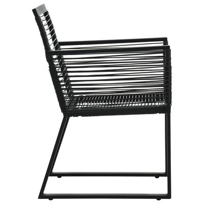 vidaXL Krzesła ogrodowe, 4 szt., z rattanowego sznurka, czarne