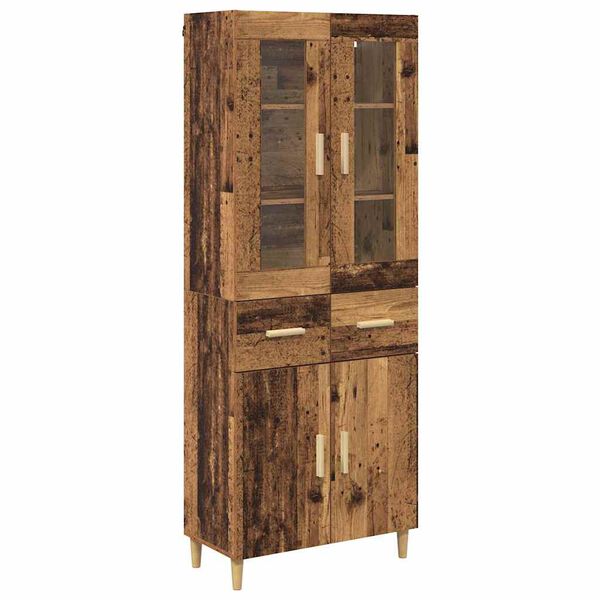 vidaXL Highboard z szufladą Stare drewno 69,5 x 34 x 180 cm