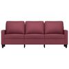 vidaXL Sofa 3-osobowa, winna czerwień, 180 cm,tapicerowana tkaniną