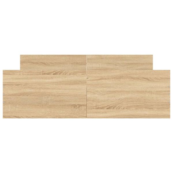 vidaXL Rama łóżka z wezgłowiem i zanóżkiem, dąb sonoma, 135x190 cm