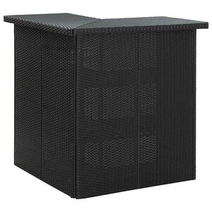 vidaXL Narożny stolik barowy, czarny, 100x50x105 cm, rattan PE