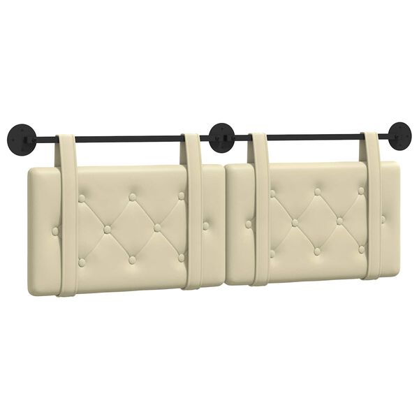 vidaXL Wisząca Głowa Kremowy 150 x 55 x 5 cm Sk&oacute;ra ekologiczna