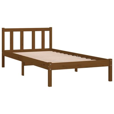 vidaXL Rama łóżka, miodowy brąz, lite drewno, 75x190 cm, pojedyncza