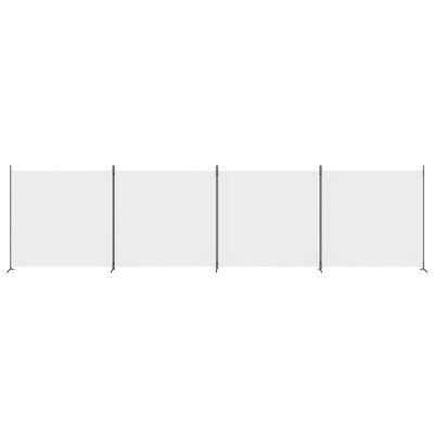 vidaXL Parawan 4-panelowy, biały, 698x180 cm, tkanina
