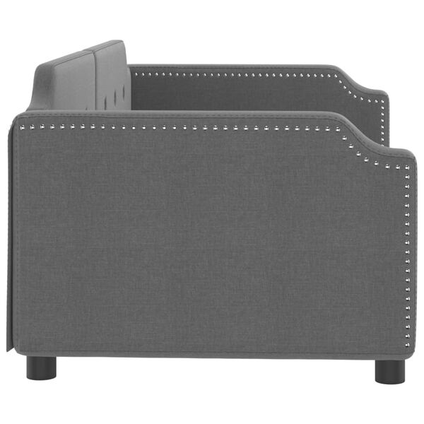 vidaXL Sofa z funkcją spania, ciemnoszara, 90x190 cm, obita tkaniną