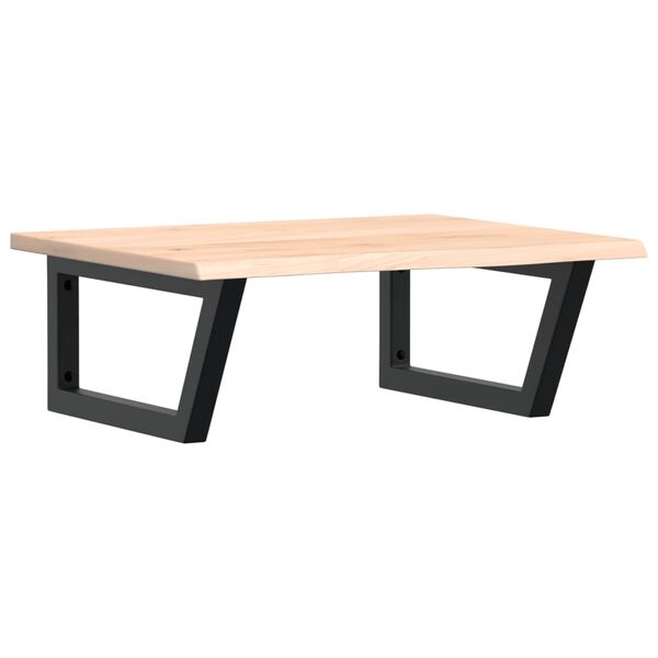 vidaXL P&oacute;łka ścienna pod umywalkę, stal i lite drewno dębowe