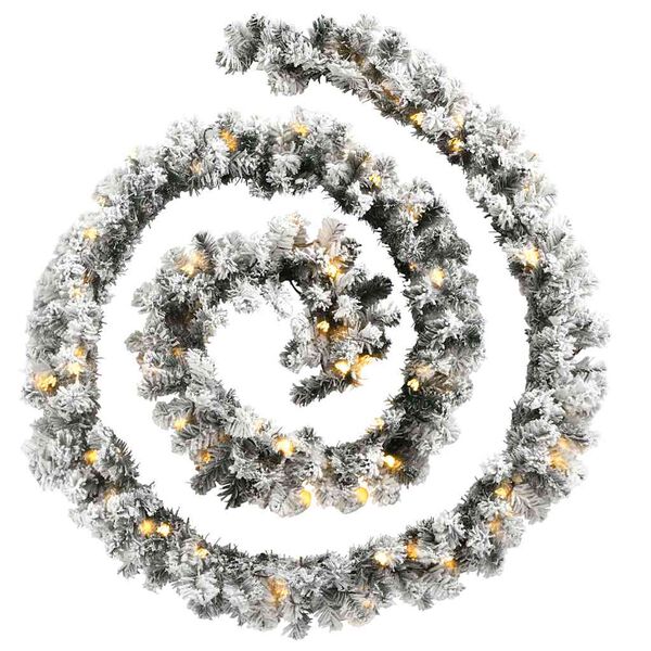 vidaXL Girlanda świąteczna z diodami LED, zielona, 5 m, PVC