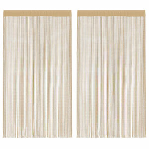vidaXL Zasłony sznurkowe, 2 sztuki, 100 x 250 cm, beżowe