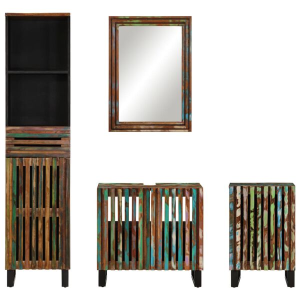 vidaXL 4-cz. zestaw mebli łazienkowych, lite drewno akacjowe