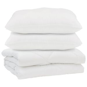 vidaXL Kołdra z poduszką 3 pcs Biały Mikrofibra