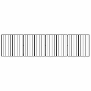 vidaXL Bramka dla psa 4 szt. Czarny 100 x 100 cm Stal ocynkowana