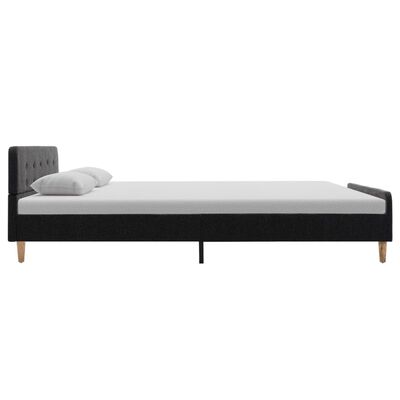 vidaXL Rama łóżka, ciemnoszara, płótno konopne, 160 x 200 cm