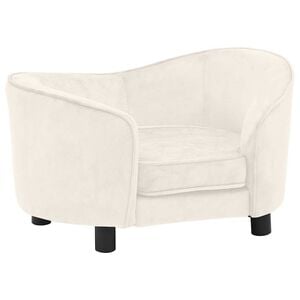 vidaXL Sofa dla psa, kremowa, 69x49x40 cm, pluszowa