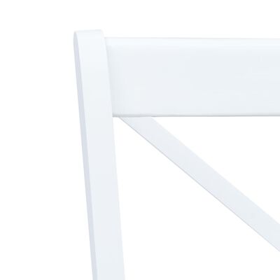 vidaXL Krzesła stołowe, 4 szt., biel i jasny brąz, drewno kauczukowca
