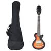 vidaXL Gitara elektryczna z pokrowcem, brązowo-czarna, 3/4, 30"