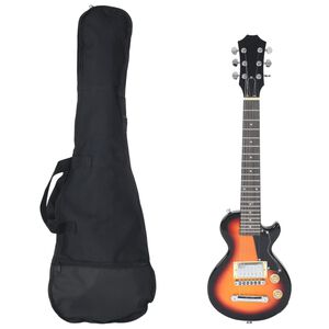 vidaXL Gitara elektryczna z pokrowcem, brązowo-czarna, 3/4, 30"
