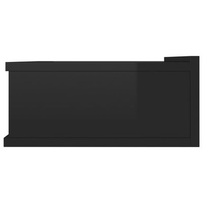 vidaXL Wisząca szafka nocna, czarna, wysoki połysk, 40x30x15 cm