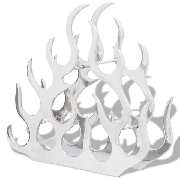 vidaXL Aluminiowy stojak na 11 butelek wina, kolor srebrny