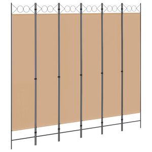 vidaXL Ekspresowy 6-panelowy parawan Beżowy 240 x 220 cm tkanina