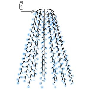 vidaXL Siatka lampek choinkowych, 150 niebieskich diod LED, 150 cm