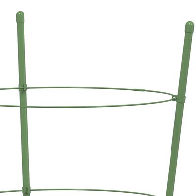vidaXL Podpórki dla roślin, z 3 obręczami, 5 szt, zielone, 45 cm, stal