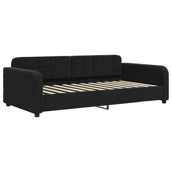 vidaXL Sofa z funkcją spania, czarna, 90x200 cm, obita aksamitem