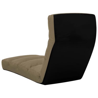 vidaXL Składane krzesło podłogowe, cappuccino, sztuczna skóra