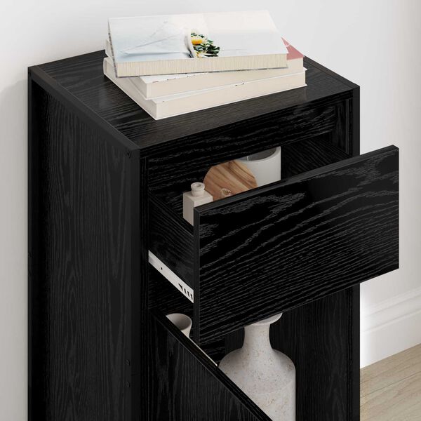 vidaXL Bufet Czarny Dąb 81 x 36 x 150.5 cm Materiał drewnopochodny