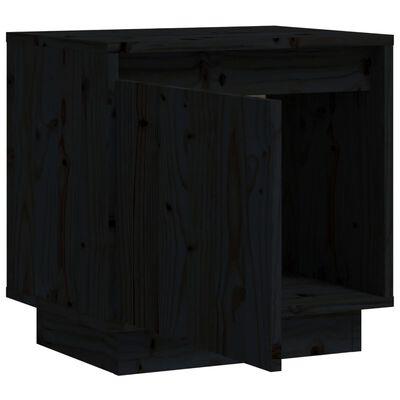vidaXL Szafki nocne, 2 szt., czarne, 40x30x40 cm, lite drewno sosnowe