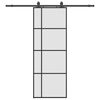 vidaXL Drzwi przesuwne z zestawem okuć czarne 76x205 cm ESG szkło