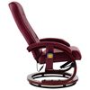 vidaXL Fotel do masażu z podn&oacute;żkiem, regulowany, kolor wina, ekosk&oacute;ra