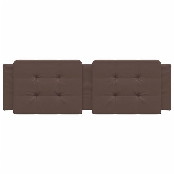 vidaXL Poduszka na wezgłowie, Zadar, brązowa, 160 cm, sztuczna sk&oacute;ra