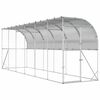 vidaXL Kurnik przy ścianie srebrny 600 x 150 x 215 cm Stal ocynkowana