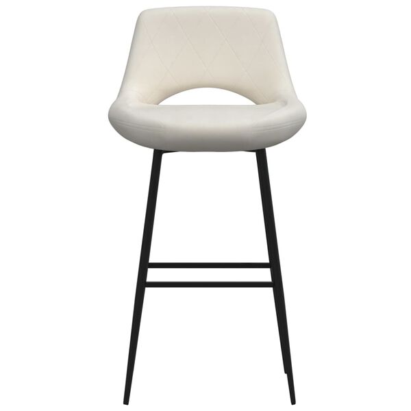 vidaXL Stołek barowy, kremowy, obity aksamitem