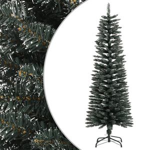 vidaXL Sztuczna, smukła choinka ze stojakiem, zielona, 120 cm, PVC