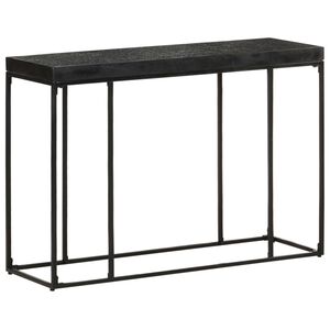 vidaXL Stolik konsola, czarny, 110x35x76 cm, drewno akacjowe i mango