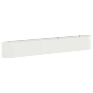 vidaXL Podniesione Ł&oacute;żko Ogrodowe Biały 300 x 40 x 40 cm Stal