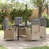 vidaXL Zestaw do jadalni w ogrodzie z poduszką 5 pcs Beżowy polirattan
