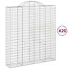 vidaXL Kosze gabionowe, 20 szt, 200x50x220/240cm, galwanizowane żelazo