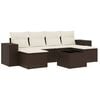 vidaXL 7-cz. zestaw wypoczynkowy do ogrodu, z poduszkami, brązowy