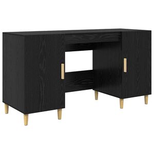 vidaXL Biurko Czarny Dąb Drewno inżynieryjne 140 x 50 x 75 cm