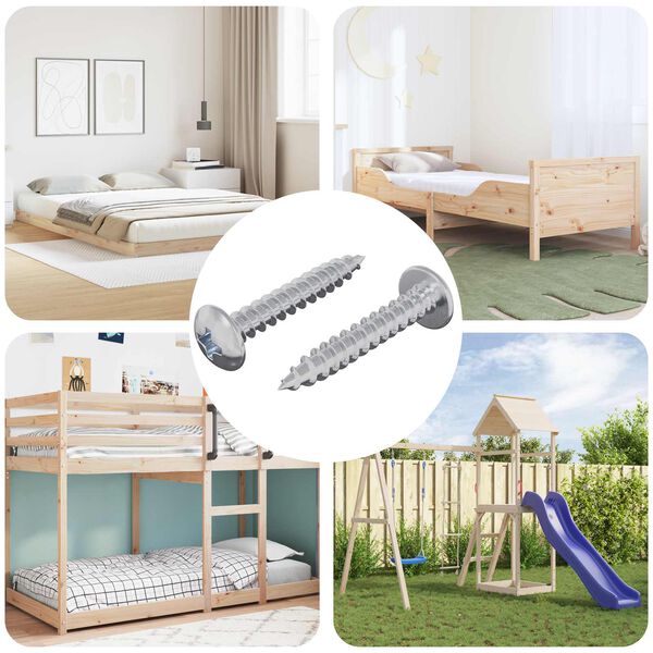 vidaXL Wsuwany gw&oacute;źdź 2 pcs Powlekana cynkiem 4 x 25 mm Stal