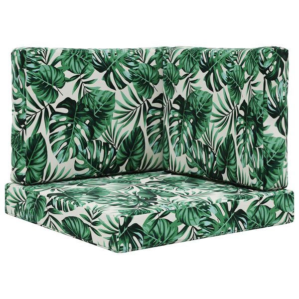 vidaXL Poduszka do sofy na zewnątrz 3 pcs Wz&oacute;r liścia Poliester