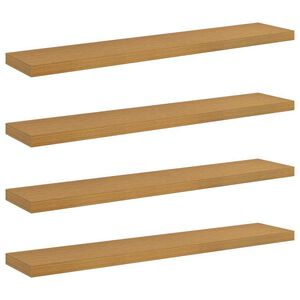 vidaXL P&oacute;łka ścienna z przechowywaniem 4 pcs Beżowy 120 x 23,5 x 4 cm