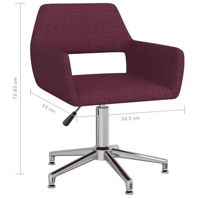vidaXL Obrotowe krzesła stołowe, 6 szt., fioletowe, obite tkaniną