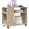 vidaXL Stolik boczny na kółkach, dąb sonoma, 70x35x60 cm