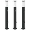 vidaXL Lampy słupkowe z czujnikiem i gniazdkiem, 3 szt., 80 cm, IP44