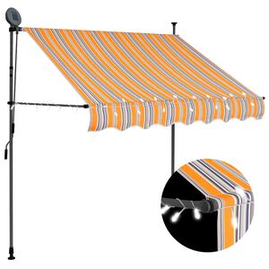 vidaXL Ręcznie zwijana markiza z LED, 100 cm, ż&oacute;łto-niebieska